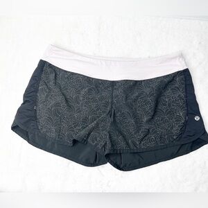 Lululemon Run Speed Shorts Floral Kill The Lights Zip Pocket Women's Size Large